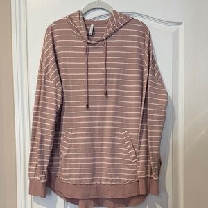 ZSupply Striped Mauve Pullover Hoodie-L